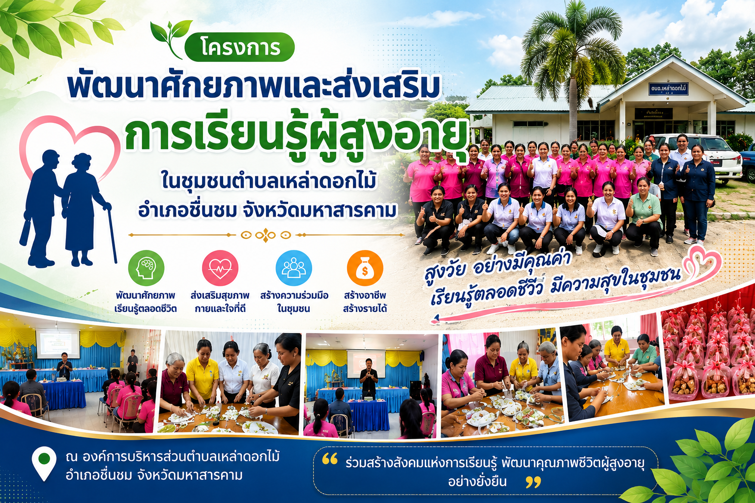 Project on Capacity Building and Learning Promotion for Older Adults in the Community of Lao Dok Mai Subdistrict, Chuen Chom District, Maha Sarakham Province.