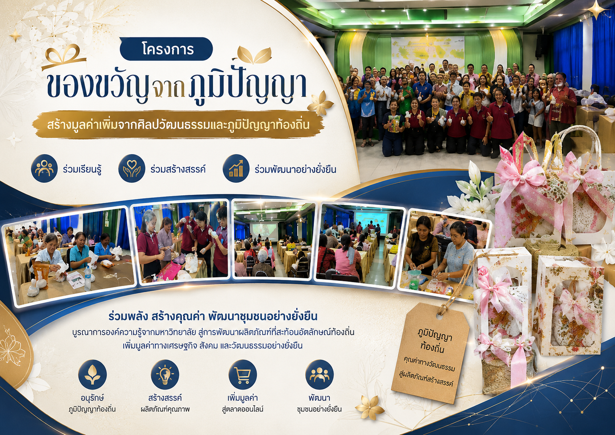 โครงการของขวัญจากภูมิปัญญา สร้างมูลค่าเพิ่มจากศิลปวัฒนธรรมและภูมิปัญญาท้องถิ่น